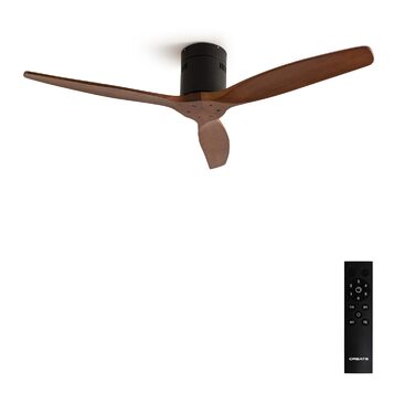 Вентилятор стельовий Windcalm M/Deckenventilator ABS з дистанційним керуванням, 40W, Ø132cm, тихий, з таймером (1-4 год), DC-двигун, літньо-зимовий режим, дерев'яний дизайн (без освітлення)