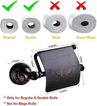 Тримач туалетного паперу вінтажний з латуні з кришкою, настінний, для ванної кімнати, бронзовий (олійна обробка)