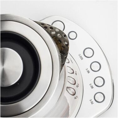 H.KOENIG TI600 Instant T Teapot Electric Kettle 1.5L, 1.5 liters, Stainless Steel/Glass (Kettle and Teapot)