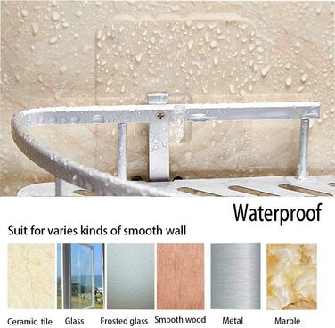 Поличка для душу Hawsam Badregale з алюмінію на 2 рівні, органайзер для шампуню, без свердління (срібло-трикутник)