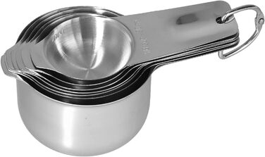 7-Piece Stainless Steel Measuring Cup Set, Stackable Soup Spoon Measuring Set, Measuring Cups and Spoons with Scale, Kitchen Measuring Sets for Cooking and Baking