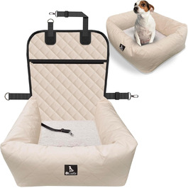 Bluzelle 2-in-1 Dog Car Seat & Bed - Oxford Fabric, Washable, Non-Slip - for Small & Medium Dogs