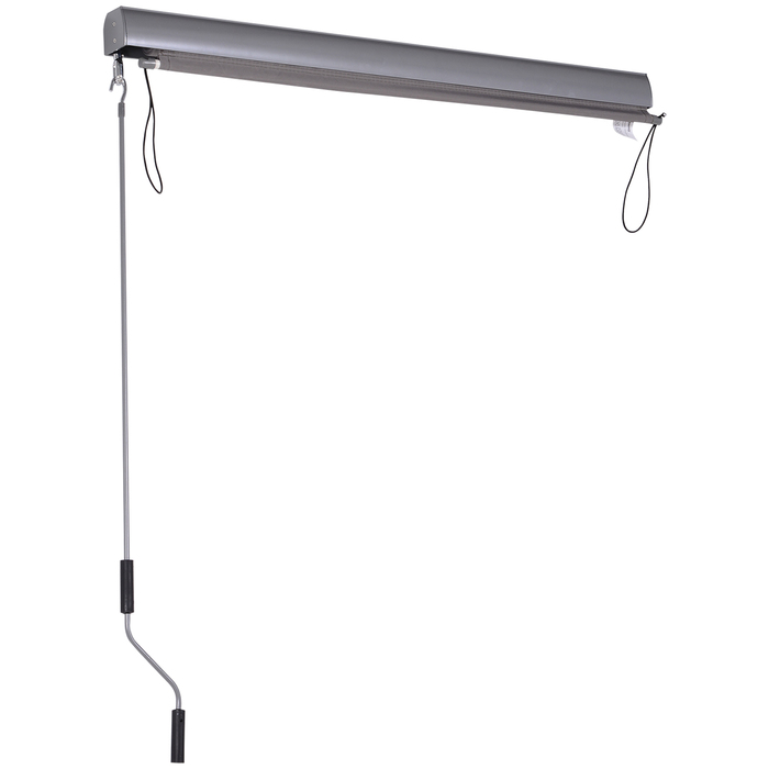 Outsunny Вертикальна маркіза для балкона 120 x 200 см, вертикальна маркіза захист від вітру та приватності з ручним приводом сірого кольору