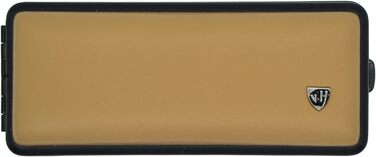 Zigarettenetui v.H 1912 VOM HOFE MANUFAKTUR, натуральна шкіра, бежевий, чорна рамка, для 10 сигарет, ручна робота, Німеччина, 85-100 мм