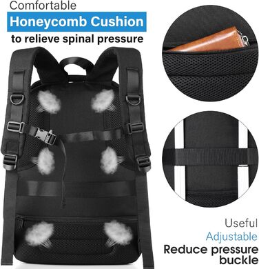 Рюкзак для підлітка/чоловіка/жінки, 35л, USB-порт, 15.6