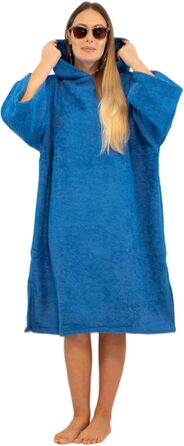 ALLEN & MATE Adult Hooded Towel Poncho, 100% Terry Cotton, Wrap Robe for Swimming, Surfing, and Beach Bathing