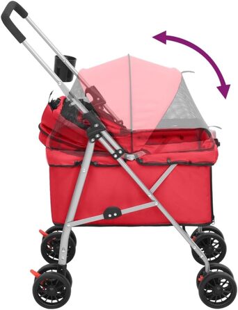 ВідаXL Кія для собак, складаний, 76x50x100 см, Оксфордська тканина, червоний