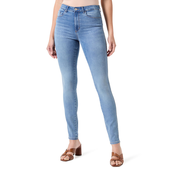 Жіночі скінні джинси ONLY (M / 32L, світло-блакитний, вибілений денім)