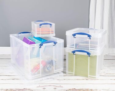 Really Useful Box 84CCB Storage Box for Clothes, Shoes, Toys, 84 L, clear transparent