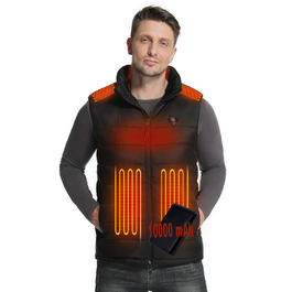 Обогревна жилетка Miss Doozy з Powerbank 10000mAh, 6 зон нагріву, 3 режими температури - для чоловіків та жінок, Outdoor, мотоцикл, туризм, XXL