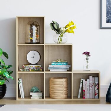 Стелаж Vida Designs Durham дубовий, 6 кубів, для книг і зберігання, органайзер для вітальні
