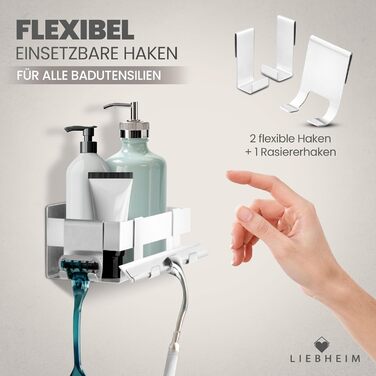 Поличка для душу без свердління - органайзер для ванної кімнати - полиця для душу з алюмінію, сріблястого кольору