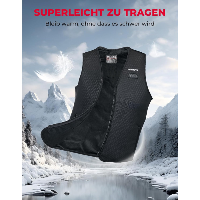 Обогревна жилетка KEMIMOTO для жінок, 6 нагрівальних зон, 3 рівні нагріву, USB, для мотоцикла, активного відпочинку, кемпінгу, катання на лижах, піших прогулянок (без акумулятора, XL)