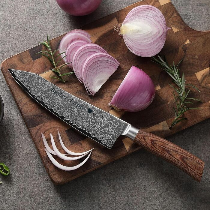 Ніж кухарський Wakoli EDIB Pro Kiritsuke Damast (VG10) 20 см, ручка Pakka, подарункова коробка, гравіювання