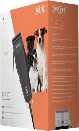 Машинка для стрижки собак Wahl 1400, комплект для догляду, чорна