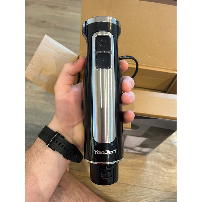 Занурювальний блендер YoloDiem 1500W 9в1, чорний, 4 титанові леза