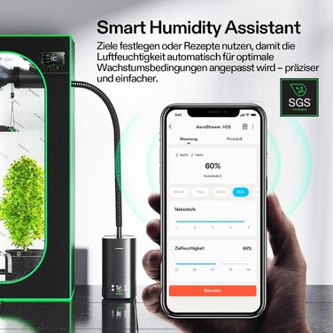 Зволожувач повітря VIVOSUN для рослин 5л Smart, AeroStream H05, 24dB, 360° Cool Mist, 50H, Top-Fill, Ультразвуковий, для гроу-тенту/гроубокса