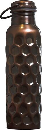 Copper Water Bottle, Pure Natural Bottle, Water Bottle with Lid and Carrying Bag, 34oz/1000ml, Leak-Proof Ayurveda Copper Bottle for Office and Yoga - (Antique Black, 2)