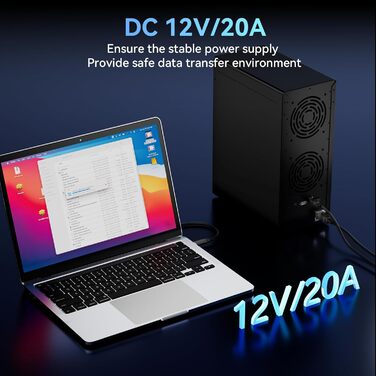 Корпус для жорстких дисків CENMATE з 8 відсіками (2.5'/3.5') SATA HDD/SSD, USB 3.0, Daisy Chain, DAS
