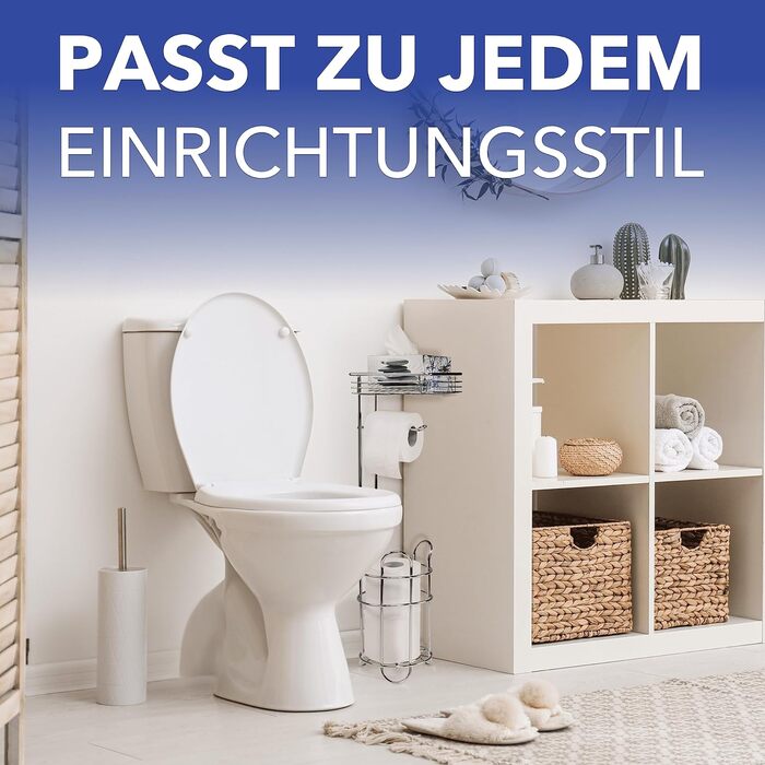 Підставка для туалетного паперу WENKO 3в1 з полицею та держателем рулонів - срібна, 16 x 59 x 18 см