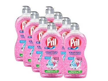 Засіб для миття посуду Pril Kraft Gel Power & Perlen, висока розчинна сила жиру, 450 мл (набір 8 шт)