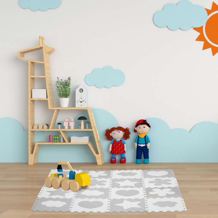 Relaxdays 52-piece puzzle mat with border and designs