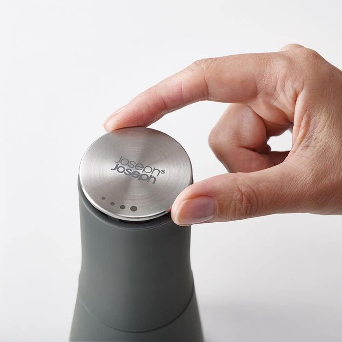 Joseph Joseph Milltop – Leak-Proof Salt and Pepper Grinder Set, Refillable with Ceramic Grinder - White/Gray
