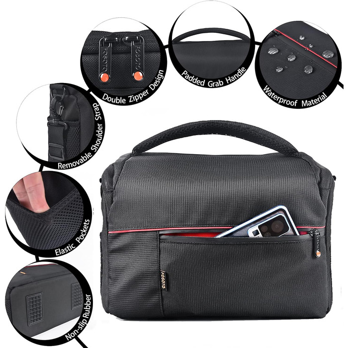 Чохол для фотоапарата FOSOTO SLR, чорний, водонепроникний, L