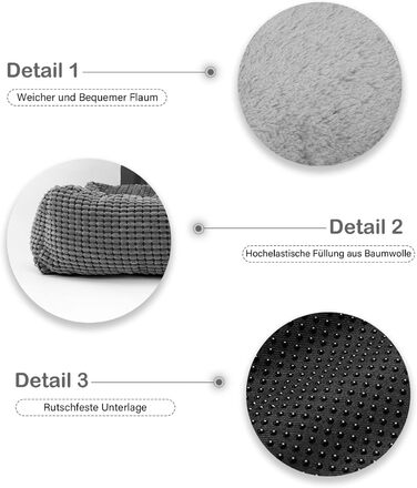 Dog Bed for Medium-Sized Dogs, Dog Basket with Removable Blanket, Corduroy Dog Beds Fluffy Washable, Non-Slip Dog Basket, Dog Sofa with High Edge Fits up to 18kg Pets (76x61x23cm)
