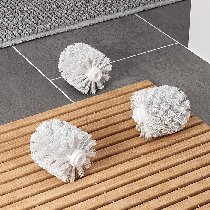 5 x WELLGRO Stainless Steel Toilet Brush White - Replacement Toilet Brush - Toilet Brush - Brush - Replacement Toilet Brush - Replacement Brush