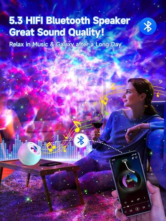 Star Projector for Kids, 15 Light Colors + 15 Music + Bluetooth Night Light Star Projector for Adults, Remote Control + 4 Timer Aurora Lamp, Galaxy Projector Gifts, Lava Lamp, Room Decoration