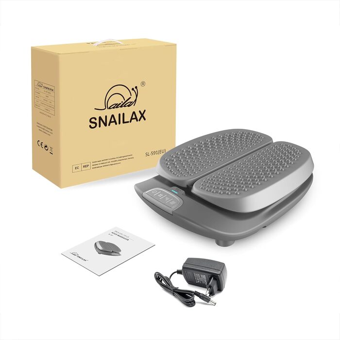 Масажер для ніг Snailax з вібрацією та підігрівом, електричний, з пультом керування (сірий)