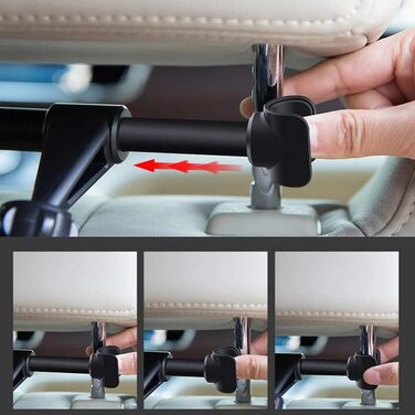 Утримувач для планшета в авто, регульований, універсальний для iPad/iPhone/Samsung Galaxy Tab/Kindle Fire HD/Nintendo Switch, 4.4-11 дюймів, Чорний & Срібний