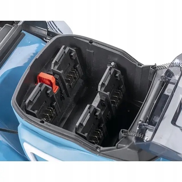 Акумуляторна газонокосарка Dedra DED6997X-2A5, ширина зрізу 46 см, 2x5 Аг, травозбірник 65 л