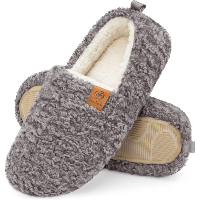 Жіночі теплі халапи EverFoams з штучної вовни та Memory Foam, замкнуті, сірі (39.5 EU)