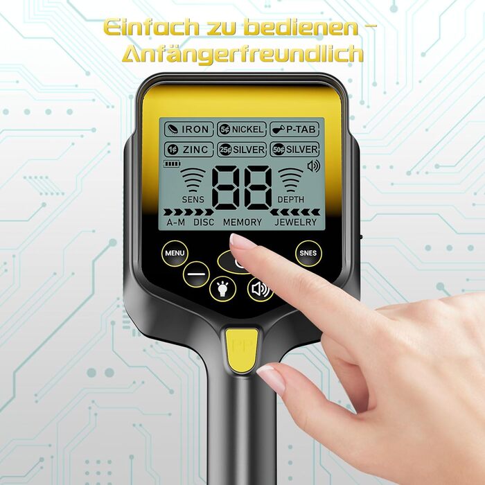 Металодетектор для дорослих та дітей: водонепроникний, акумуляторний, з Pinpointer, складний, сірий