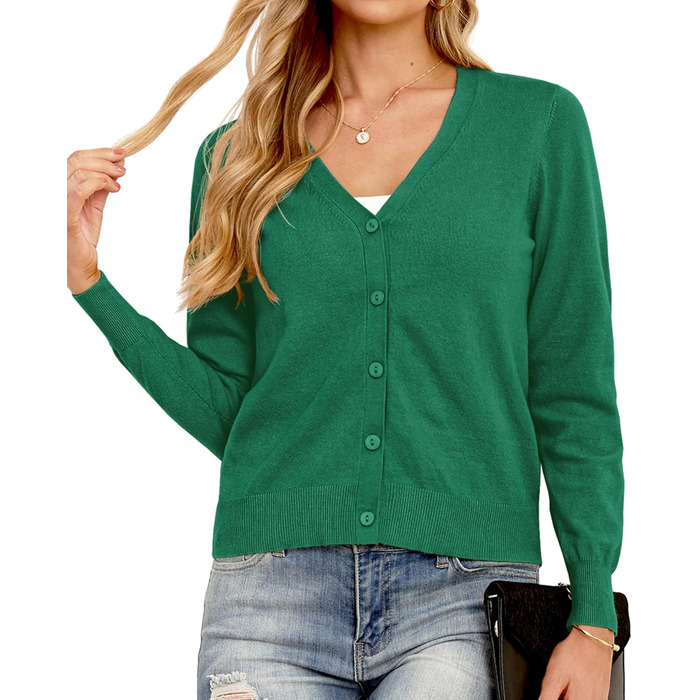 Кардиган жіночий Grecerelle, в'язаний, елегантний, темно-зелений (S)