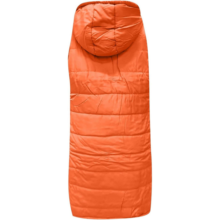 Жіноча тепла куртка з капюшоном, легка та тепла, з пуховими рукавами, великий розмір (3XL, Saffron)