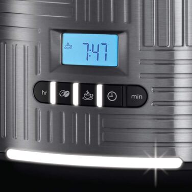 Тостер Russell Hobbs Geo з нержавіючої сталі сірого кольору (2 слоти, для тостів та бурітців, 6 рівнів підсмажування, функція розморожування та підігріву, швидка технологія підсмажування, 1640W) 25250-56