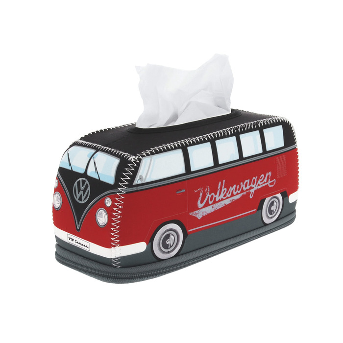 Диспенсер для паперових серветок BRISA VW Collection у стилі Volkswagen T1 Bulli (24 см, червоно-чорний)