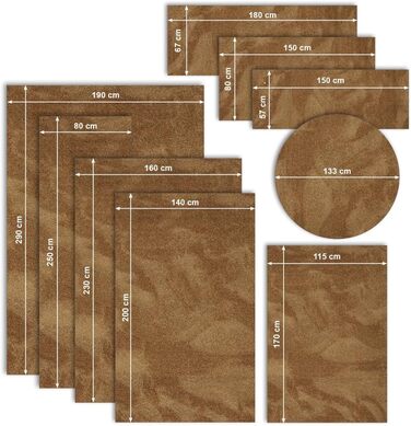 Килим Carpet Studio Maine для вітальні та спальні, 140x200 см, короткий ворс, колір теракота