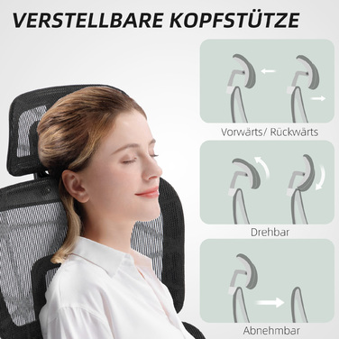 HOMCOM Ergonomic Mesh Office Chair with Adjustable Height, Swivel, Armrests, and Headrest - Black