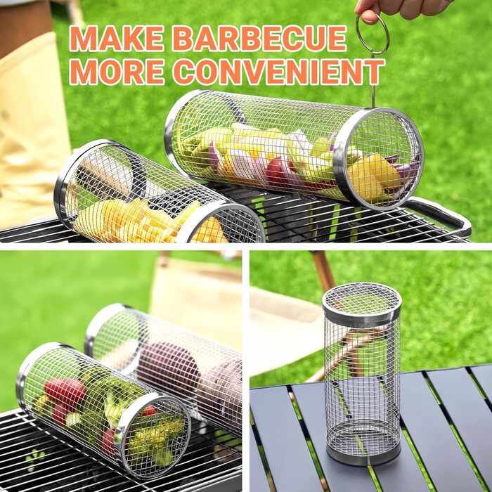 Набір гриль-посуду 14 предметів з нержавіючої сталі: щипці, лопатка, шпатель, кейс, килимок та 2 пляшки для соку. Ідеальний подарунок для чоловіків, для саду та кемпінгу.