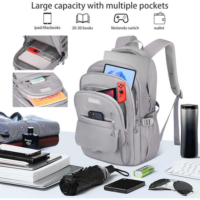 Шкільний рюкзак для дівчаток сірого кольору: стильний, місткий, для навчання та повсякденного використання