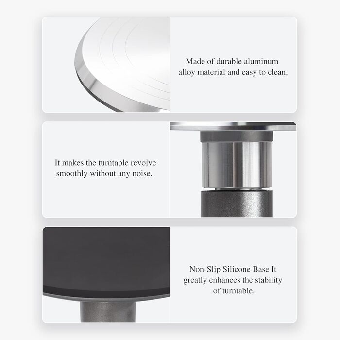 Поворотний підставка для тортів, Uten - поворотний стенд для випічки, торти, декор, алюміній