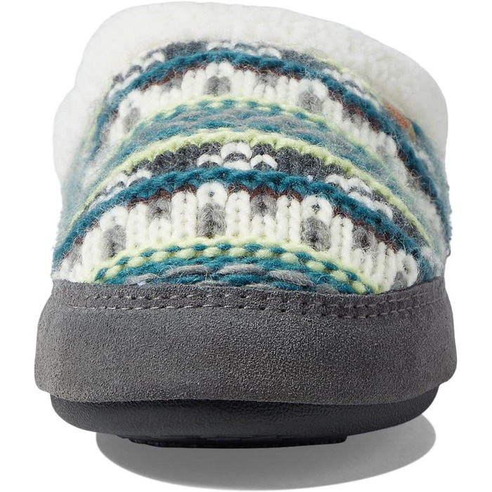 Тапочки домовик Acorn з вишивкою 'Сіре Білка', Fairisle Hoodback 'Павлінь' (39/40 EU)