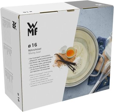WMF Compact Cuisine Water Bath Bowl 16.5 cm, Stackable, Mixing Bowl for Water Bath, Cromargan Stainless Steel Bowl Polished, Dishwasher Safe