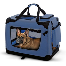 Транспортна переноска для собак і котів PET VIOLET, складана, блакитна, 62x42x44 см