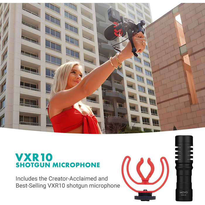 Movo iVlogger-PRO: Набір для влогів з комплектом аксесуарів для iPhone/Android (статив, мікрофон, RGB-світло)