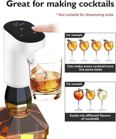 Electric Wine Decanter, Aerator, Dispenser, Pourer, Whisky Liqueur Pump, Funny, Unique, Birthday Gift, Men, Women, Mom, Dad, Boss, Brother, Husband (White)